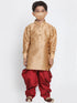 VASTRAMAY Boys' Gold Cotton Silk Kurta and Dhoti Pant Set
